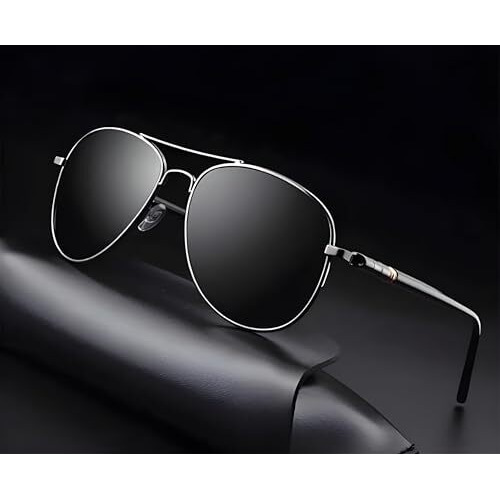 Roshfort Polarized Sunglasses For Men And Women Uv 400 Protection Aviator Shape Cooling Goggles Black Shade Sunglass (Italic) (Italic Black)
