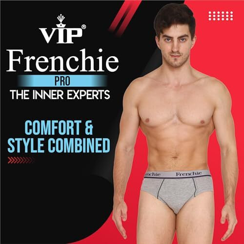 Vip Frenchie Men's Cotton Briefs (Pack Of 6) (Pro_6_Asstd_95_Color May Vary_95 Cm)