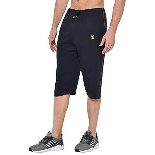 Vimal Jonney Cotton Blended Regular Fit Navy Blue 3/4Th Capri For Men-C1_Navy0001_L
