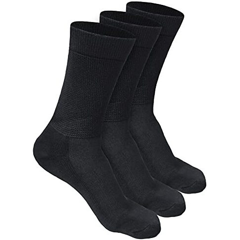 Heelium Bamboo Crew Socks For Men | Formal & Office Socks | Odour Free & Cushioned Base | 3X Softer Than Regular Socks, Black
