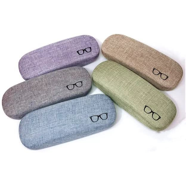 At Tech Linen Metal Hard Box Cover And Cases For Sunglasses, Eyewear, Spectacles, Chasma. (Multi-Color) (Combo Of 2 Pcs.)