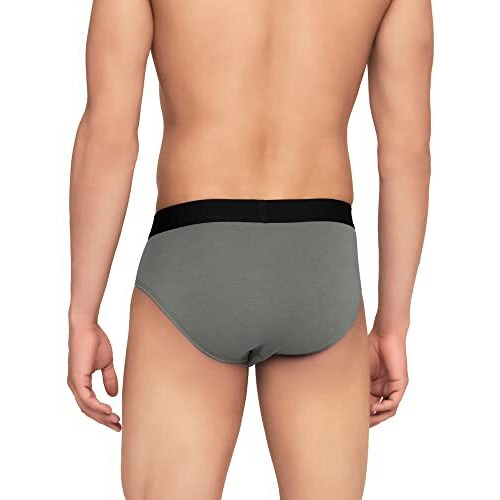 Xyxx Cotton Regular Solid (Pack Of 2) (Aero Briefs For Men_Black+Frost Grey_L)