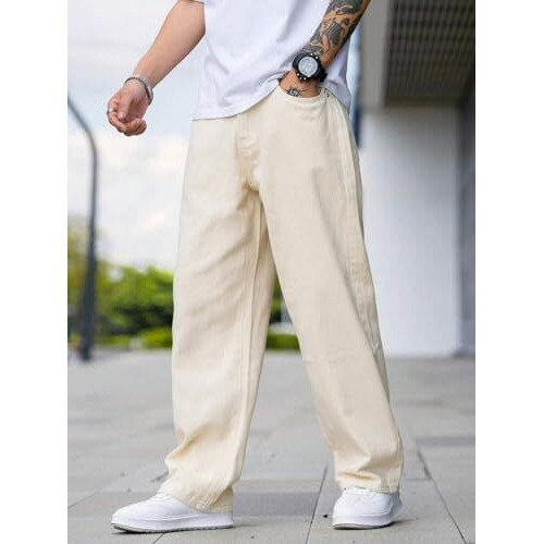 Jvx Jeans For Men || Men Jeans || Looses Fit Denimjeans || Baggyjeans (Njj-04) (In, Numeric, 36, Cream)