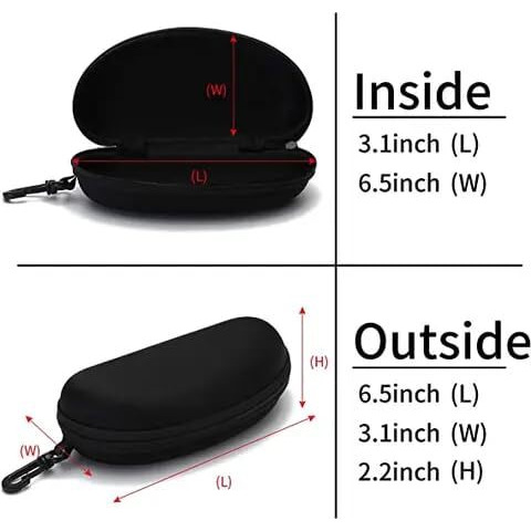 At Tech Zipper Hook Cases/Cover/Pouch/Box For Eyewear, Sunglasses, Spectacles & Goggles For Men & Women. (Combo Of 2) (Multi-Color) C7