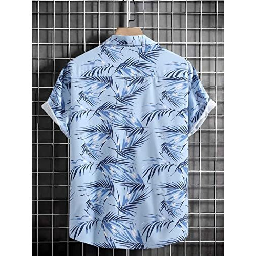 Dhruvi Trendz Mens Rayon Men's Casual Shirt Regular Fit Western (Dt-Ms-6093_Blue_L)