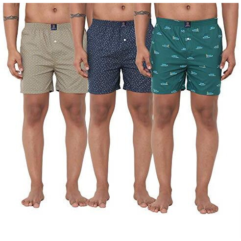 Urban Scottish Men's Cotton Boxers (Pack Of 3) (Usbx2107-Xl_Multi5_Xl)