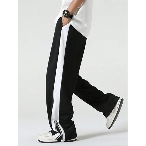 Jc Jump Cuts ||Loose Fit Mid Rise Track Pants For Men||Lycra Blend Baggy Pants||Mens Stylish Baggy Track Pant Black, Medium