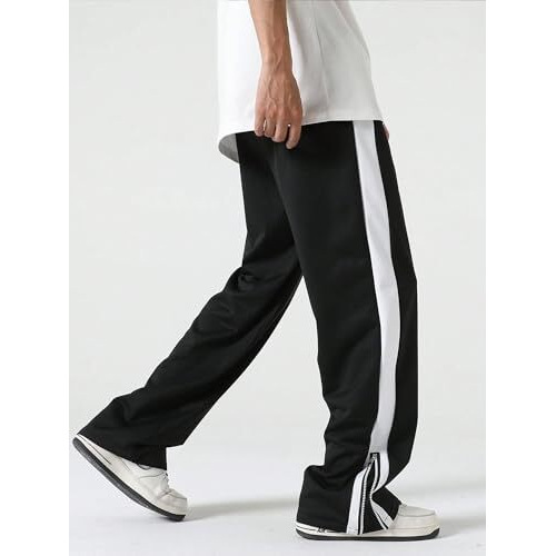 Jc Jump Cuts ||Loose Fit Mid Rise Track Pants For Men||Lycra Blend Baggy Pants||Mens Stylish Baggy Track Pant Black, Medium