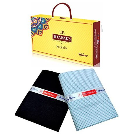 Jhabak's Unstitched Polyester Checkered Shirt & Trouser Fabric - 2.25 Mtr Shirt Cloth - 1.20 Mtr Pant Piece