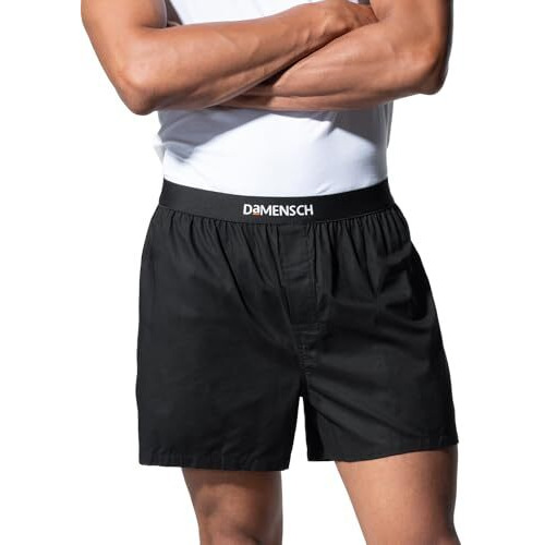 Damensch Men's Cotton Boxers (Pack Of 1) (Dam-Sld-Sbx-Cab-M_J.Cape Black_M)