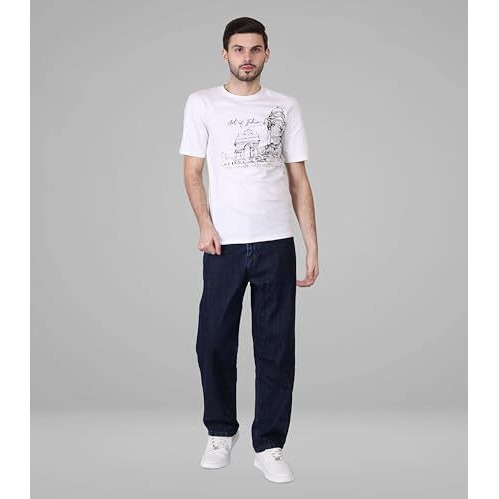 I'sol MenS Loose Baggy Fit Wide Legged Jeans