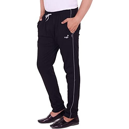 Vego Men's Regular Fit Cotton Trackpants (Vego-111-Black-4Xl_Black_4Xl) | Rise Style High Rise