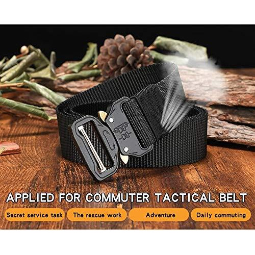 Contacts Men's Synthetic Quick Release Buckle Nylon Belt (Free Size-Black)