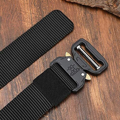 Contacts Men's Synthetic Quick Release Buckle Nylon Belt (Free Size-Black)