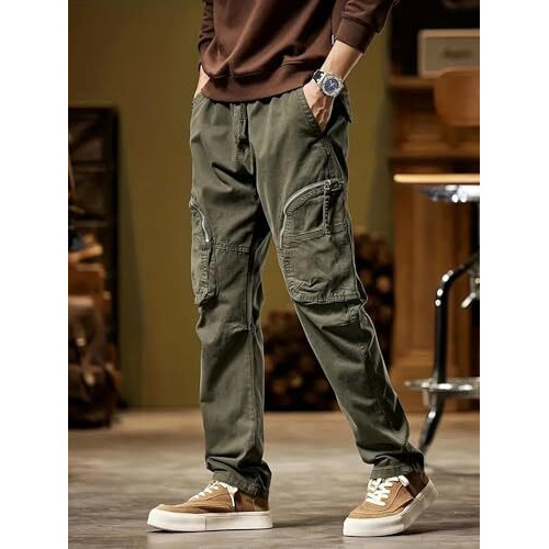 Lymio Men Cargo || Men Cargo Pants || Men Cargo Pants Cotton || Cargos For Men (Cargo-83-M) Green