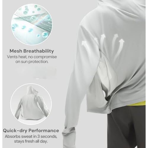 Gustave Men's Sun Protection Hoodie Shirt Upf 50+ Long Sleeve Uv Spf T-Shirts With Mask Rash Guard Fishing Lightweight, Xxxl