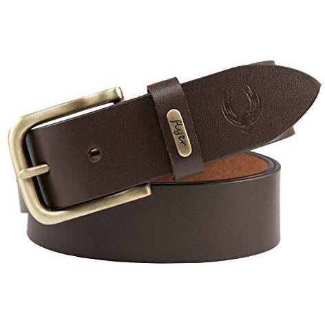 Flyer Men's Leather Belt (Formal/Casual) (Colour -Brown) (Size -34) Buckle Adjustable Size Genuine Leather (Br908-34) (Pack Of 1)