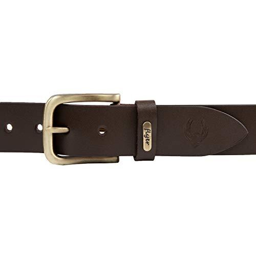 Flyer Men's Leather Belt (Formal/Casual) (Colour -Brown) (Size -34) Buckle Adjustable Size Genuine Leather (Br908-34) (Pack Of 1)