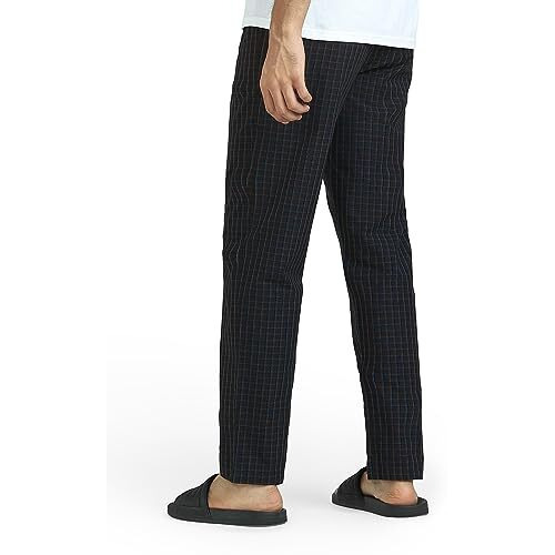 Xyxx Men Combed Cotton Casual Style Pyjama, Regular Fit, Checkmate, Pack Of 2, Xypyjm2Pckn91L, Sandy Grey + Charcoal Black, Large