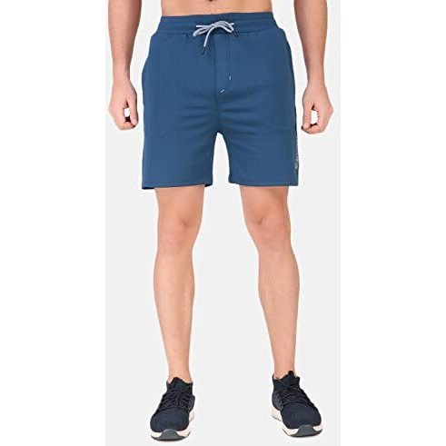 Fitinc Lycra Stretchable Shorts For Men | Track Shorts For Men With Zippered Pockets | Gym Half Pant For Man For Active Sports  Large, Airforce
