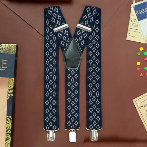 Peluche Voguish Blue Color Suspender For Men |Freesize - 3.5Cm Width And 110Cm Length