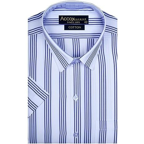 Accox Men's Cotton Half Sleeves Striped Checkred Regular Fit Formal Shirt For Men(Gcr275_42) Multicolour