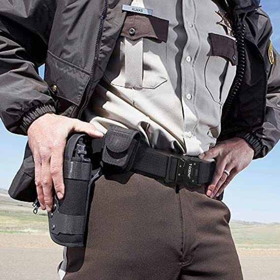 Tushi Men Military Style Quick Release Tactical Belt, Nylon Web Hiking Belt With Heavy Duty Seatbelt Buckle (Black)