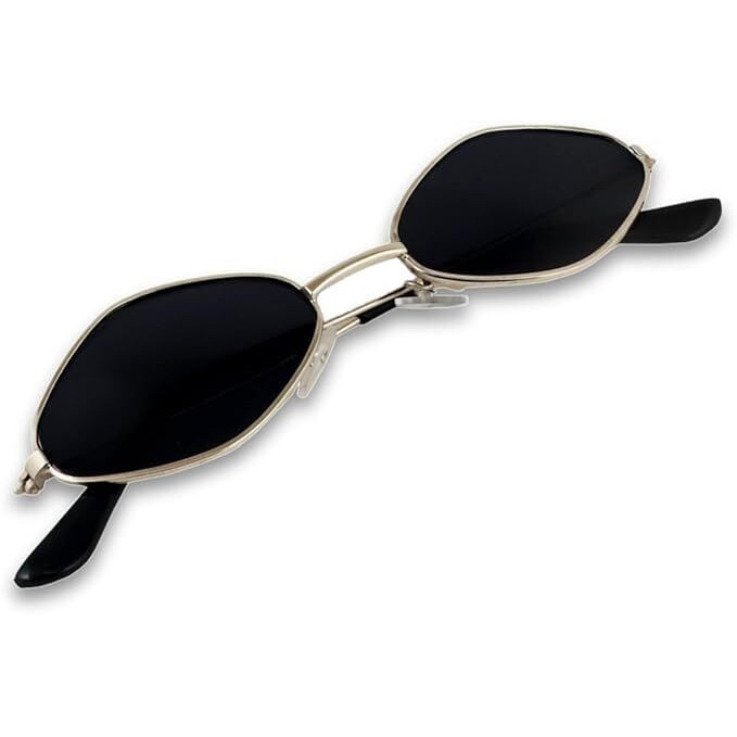 Roshfort Retro Diamond Cateye Sunglasses Featuring Small Metal Frames And Non-Polarized Lenses Uv Protection For Men & Women. (Silver-Black, C-4)
