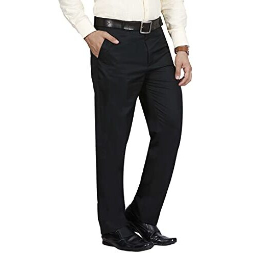 Mc Henry Men's Solid Formal Regular Fit Polyviscose Black Trousers(Black4001-34_ColorBlack_Size34) | Rise Style Mid Rise