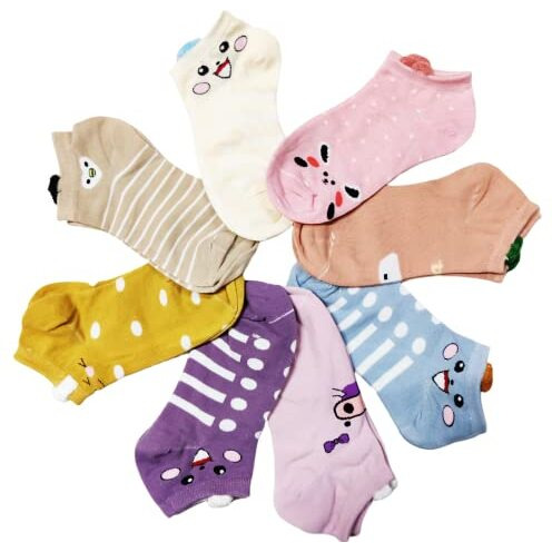 Pursue Fashion Premium Cotton Solid Ankle Socks For Men And Women, Solid Unisex Ankle Length Socks, Formal Socks For Men, (Pack Of 5) (Multicoloured) (Printed Socks) (Free Size)
