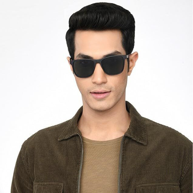 Vincent Chase By Lenskart | Matte Black-Green Square Sunglasses | Polarized & Uv Protected | For Men & Women | Large | Vc S13820