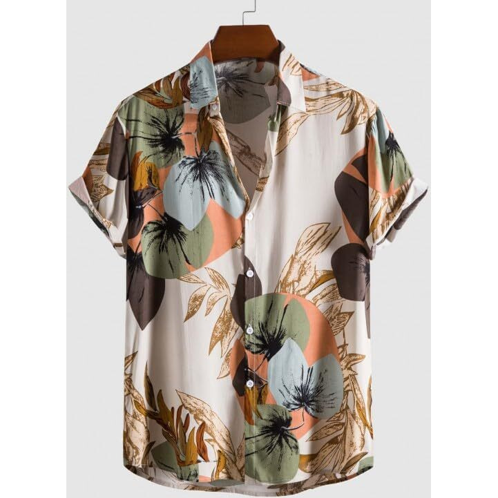 Dhruvi Trendz Mens Rayon Men's Casual Shirt Regular Fit Western (Dt-Ms-6063_Off White_L)