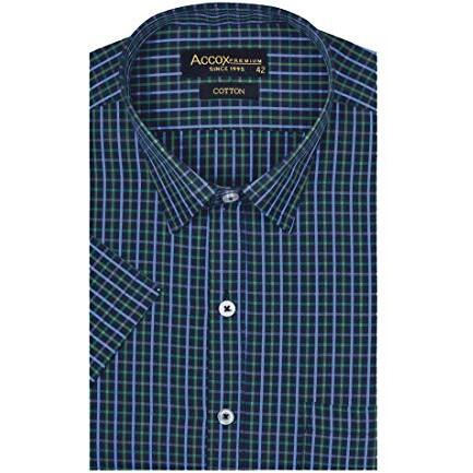 Accox Men's Half Sleeves Formal Regular Fit Cotton Check Shirt(Multi,Gc122_42)
