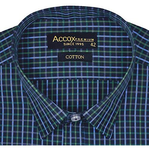 Accox Men's Half Sleeves Formal Regular Fit Cotton Check Shirt(Multi,Gc122_42)