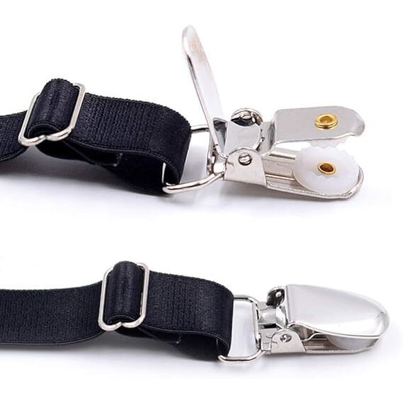 Style Keepers Men Shirts Stays Upgrade Adjustable Elastic Shirt Garter Shirts Holder With Non-Slip Locking Clamps Shirt Garters For Police Military, Keep Shirt Tucked In (Style B)
