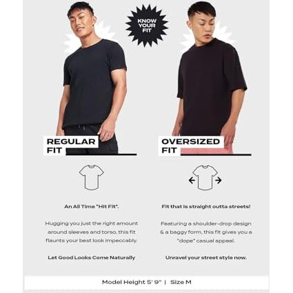 Bewakoof Men's Graphic Print Oversized Fit Half Sleeve Round Neck Cotton T-Shirt Red