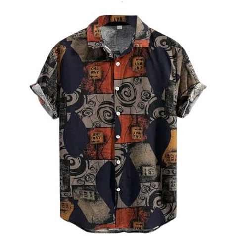Indoprimo Casual Printed Half Sleeve Shirt For Men Multicoloured