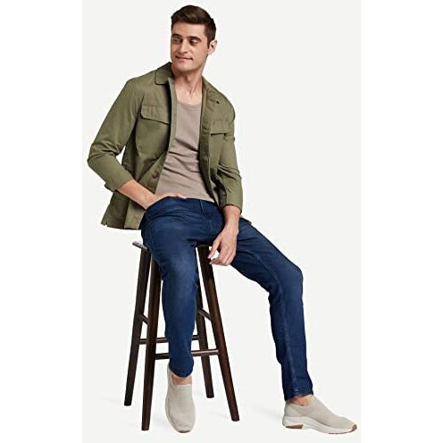 Amazon Brand - Symbol Men's Cotton Rich Stretchable Jeans | Casual Denim Slim Fit (Medium Blue_38)