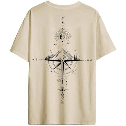 Jvx Men's Loose Fit T-Shirt (Mot-101-Beige-Xl_Beige