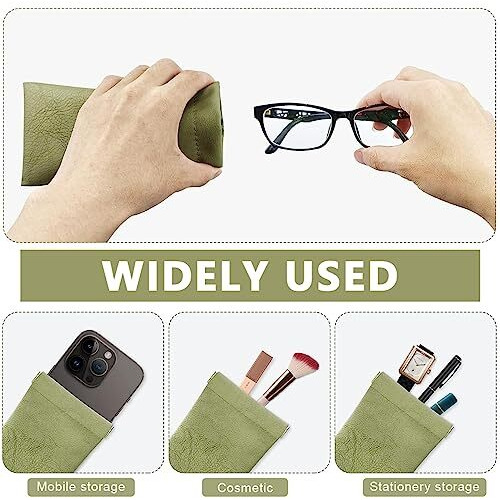 Maycreate 4 Pack Sunglasses Case Squeeze Top Pu Leather Glasses Case, Multi-Purpose Anti-Scratch Travel Small Pouch Coin Purse For Storing Jewelries, Cosmetic, Headphones, Etc