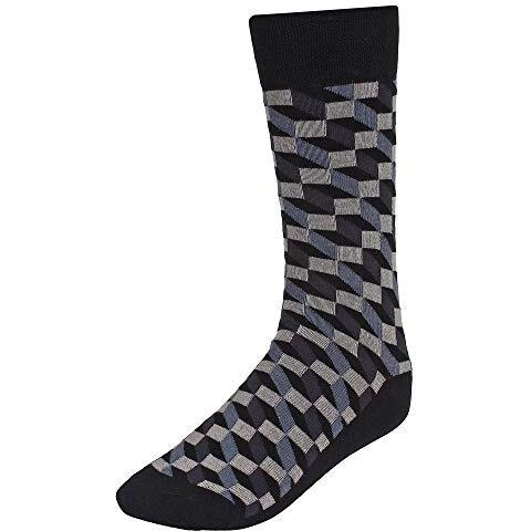 Creature Men's Cotton Calf Length Check Print Formal Socks Combo Of 3(Scs-13.1) (Combo-1)