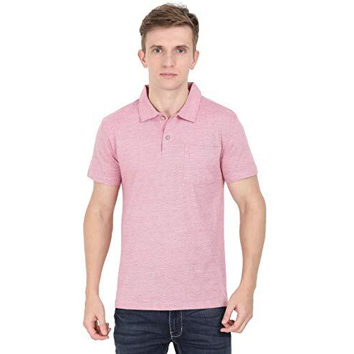 Ecoline Clothing Eco-Friendly Men's 50/50 Blend Polo T-Shirt (Pink, Cyan, L) - Pack Of 2