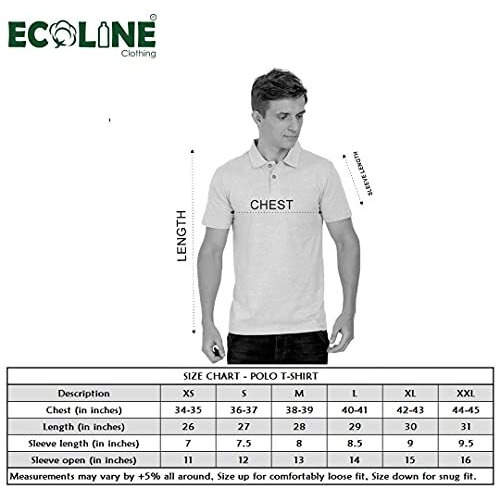 Ecoline Clothing Eco-Friendly Men's 50/50 Blend Polo T-Shirt (Pink, Cyan, L) - Pack Of 2