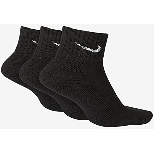Maxcom Cotton Mens Womens Unisex Everyday Ankle Length Socks Sports Workout Lightweight Training Anklet Sock 3 Pairs(M,L) (Black, L)