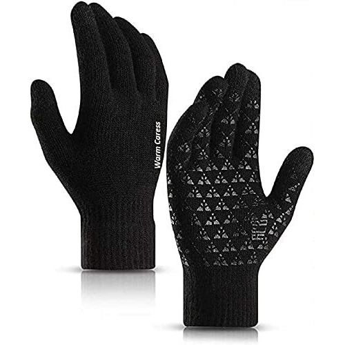 Huntsmans Era Winter Touchscreen, Anti-Slip Warm Thermal Woolen Gloves For Men And Women/Winter Gloves (Black 1Pair)