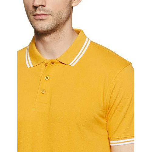 Amazon Brand - Symbol Men's Solid Regular Fit Polo (Ct-Single_Mineral Yellow_S)