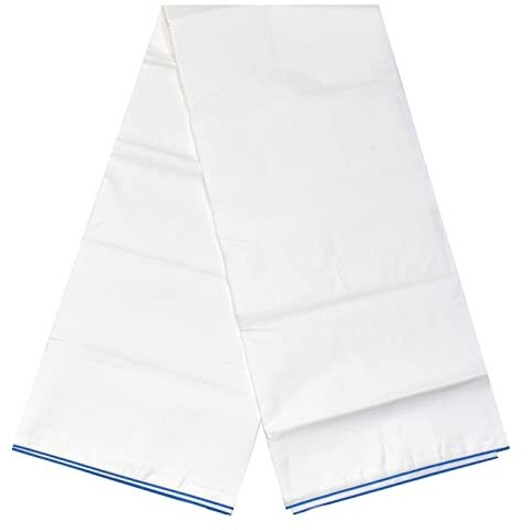 Tuni Mani Men's Casual Style 100% Pure Relaxed Fit Lungi / (Legnth 2.10Meter Height 1.25Meter) Free Size (Milk White)