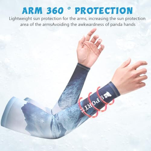 Zibuyu, Neck Gaiter Bandana For Men & Women Sun Protection, Cuvdhe Uv Face Shield Multipurpose Neck Gaiter, Balaclava, Summer Sun Protection Kit, Arm Guards And Neck Gaiter Glacial Print