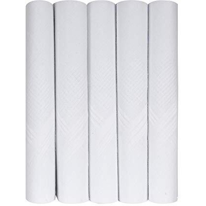 Caruso Italy Men's Premium 100% Pure Cotton Handkerchief White Self Border - Pack Of 5