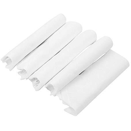 Caruso Italy Men's Premium 100% Pure Cotton Handkerchief White Self Border - Pack Of 5